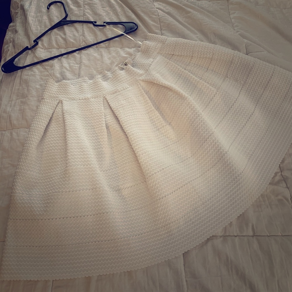 Pleated White Skirt